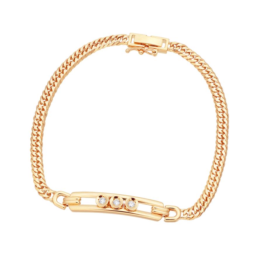 ジュエリーツツミ K18イエローゴールドダイヤモンドブレスレット