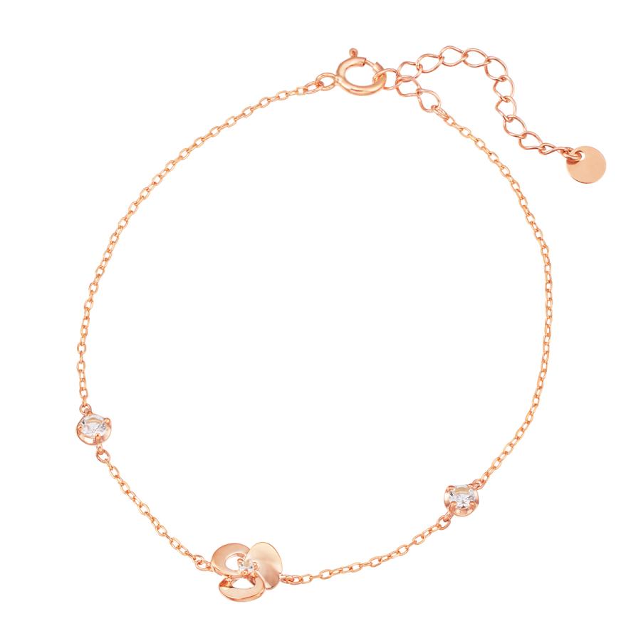 ジュエリーツツミ K10ピンクゴールドホワイトトパーズブレスレット