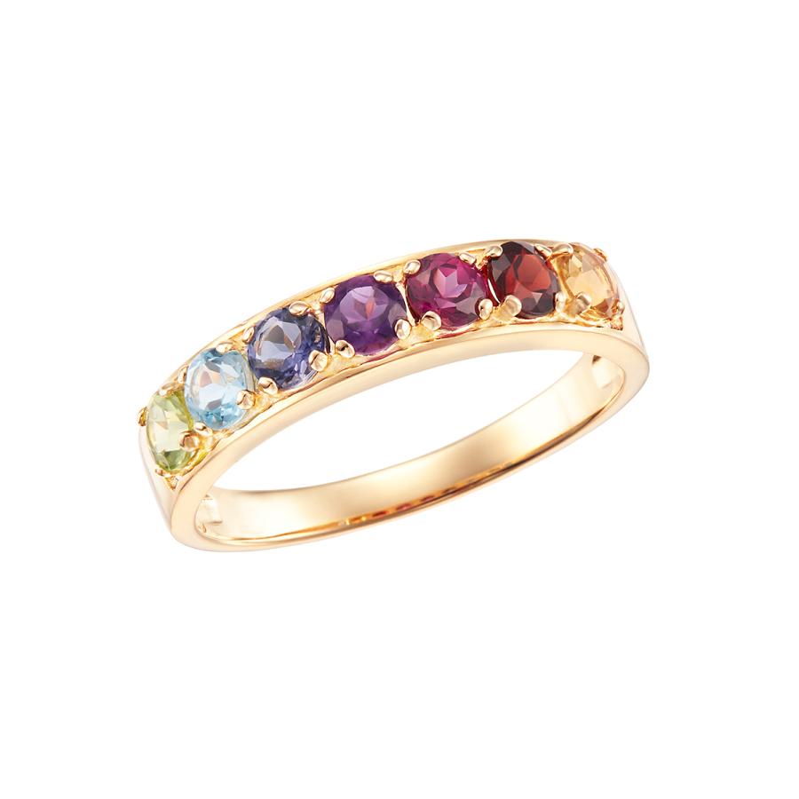 ジュエリーツツミ K10イエローゴールドマルチストーンリング