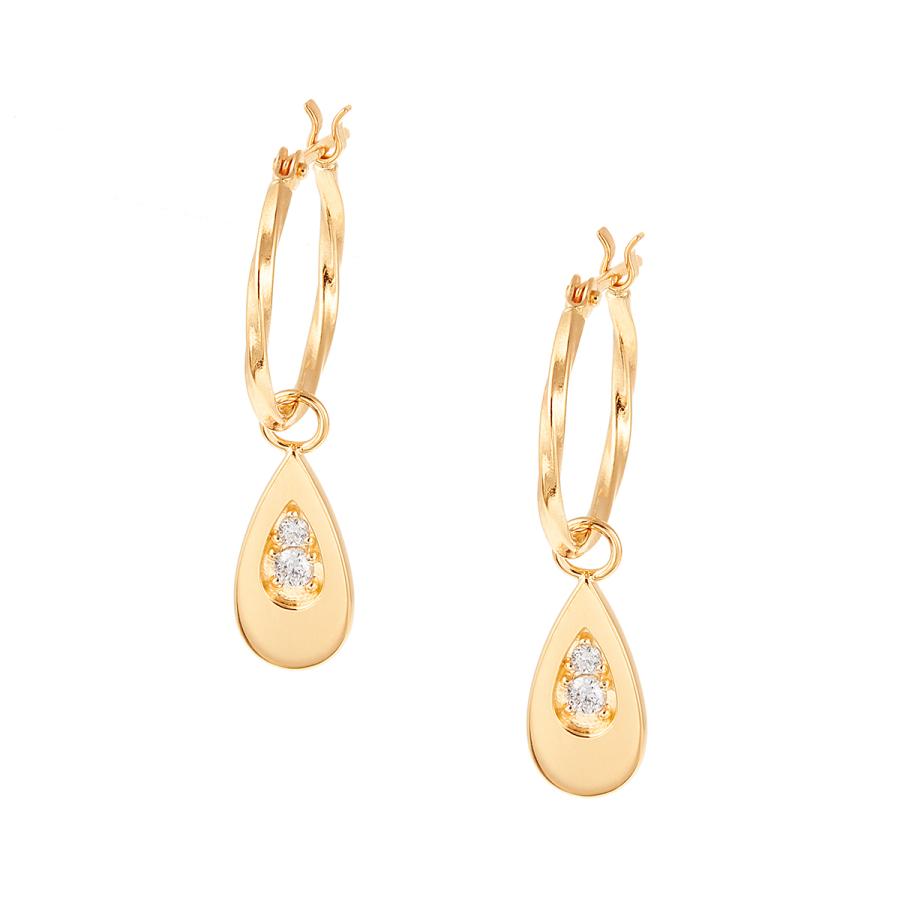 ジュエリーツツミ K18イエローゴールドダイヤモンドピアス