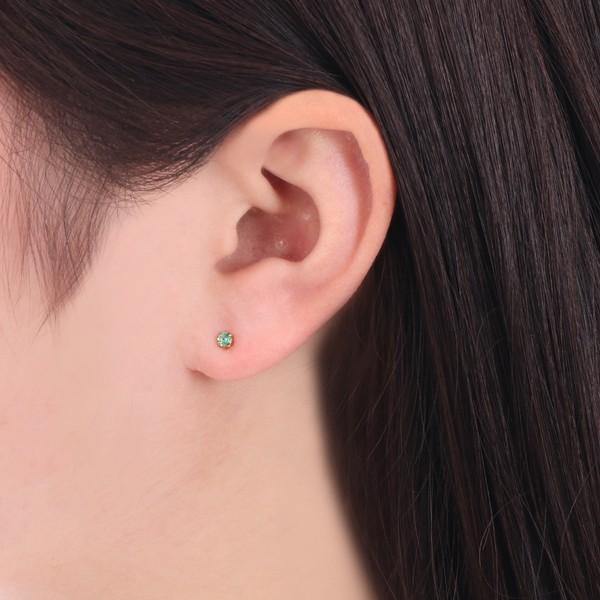 ジュエリーツツミ K18イエローゴールドエメラルドピアス : ジュエリー