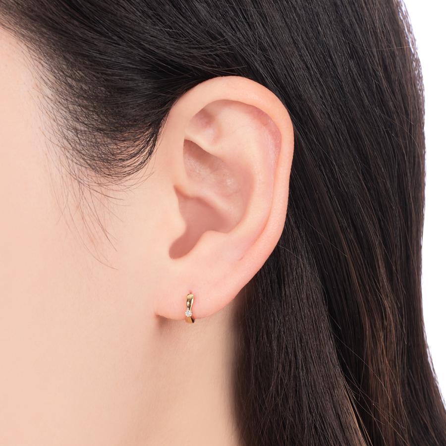 ジュエリーツツミ K18イエローゴールドダイヤモンドピアス