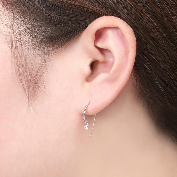 ジュエリーツツミ プラチナダイヤモンドピアス Pt900 H&C フックピアス