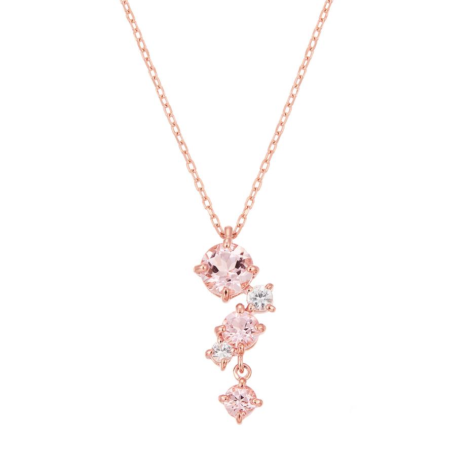 ジュエリーツツミ K10ピンクゴールドモルガナイトネックレス