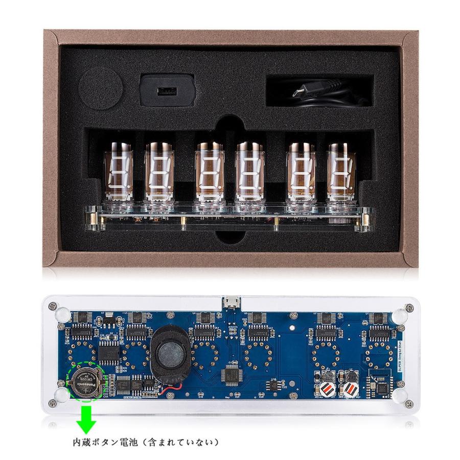 Retro Desk 6×IV-11（ИВ-11） ニキシー管 VFD 目覚まし時計 Bluetooth