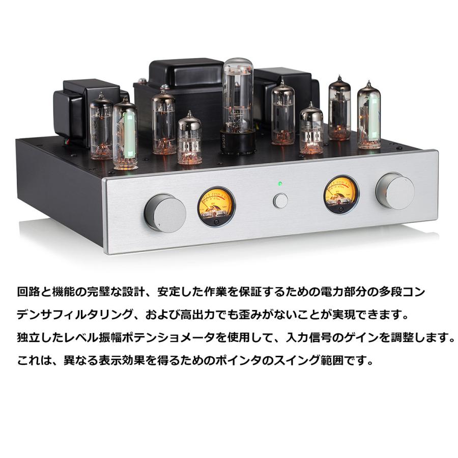 HiFi 6P1 真空管アンプ 6E2レベルメーター付き シングルエンド クラスA