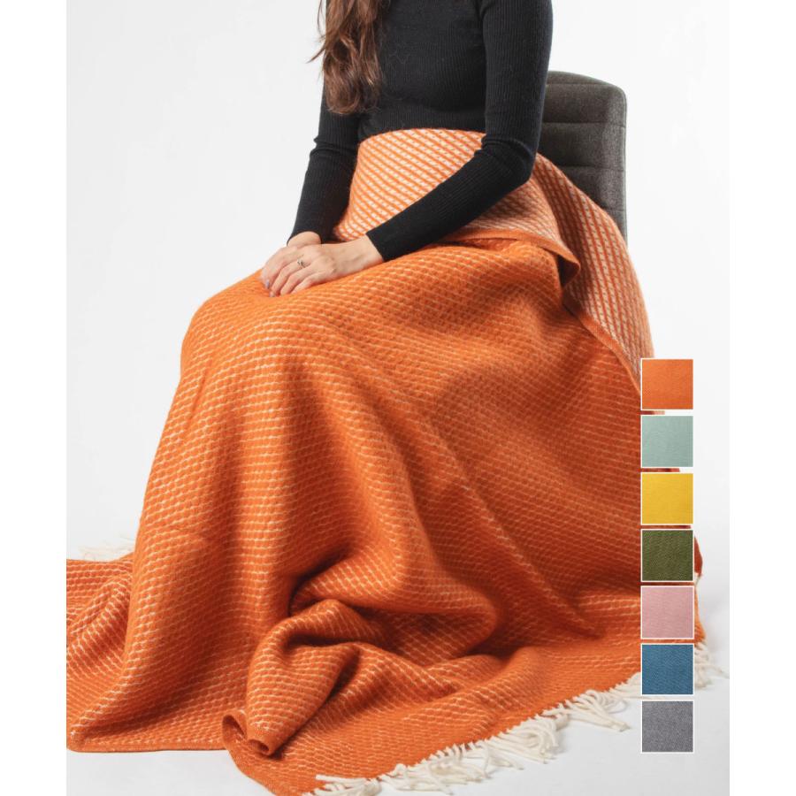 クリッパン ブランケット ポルカ オレンジ KLIPPAN - KLIPPAN ウール