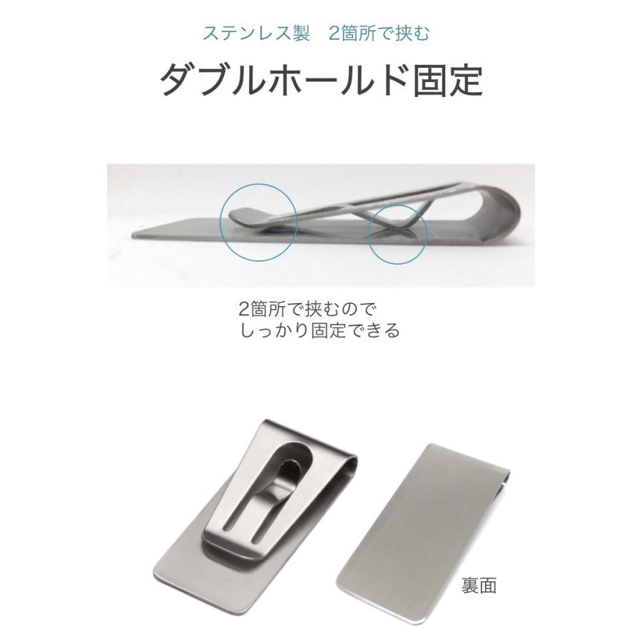 マネークリップ シルバー ダブルホールド式 1個 札ばさみ クリップ