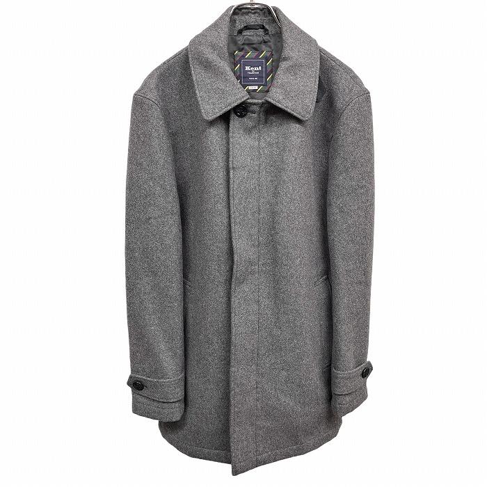 Kent IN TRADITION メルトン ステンカラーコート ボタン×ジップ留め 襟