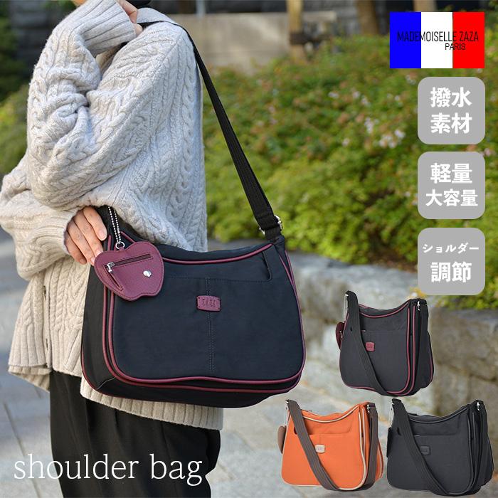 ZAZAりんごチャームショルダーZAZA ナイロン フラップ ショルダー