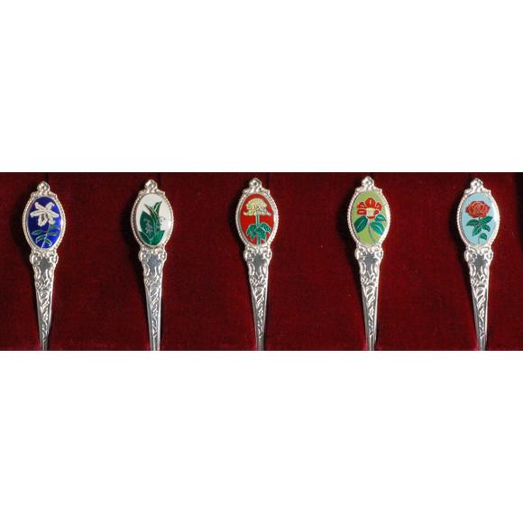 本七宝・誕生花スプーン5本入・銀製品・銀食器 : 銀食器・銀製器の老舗