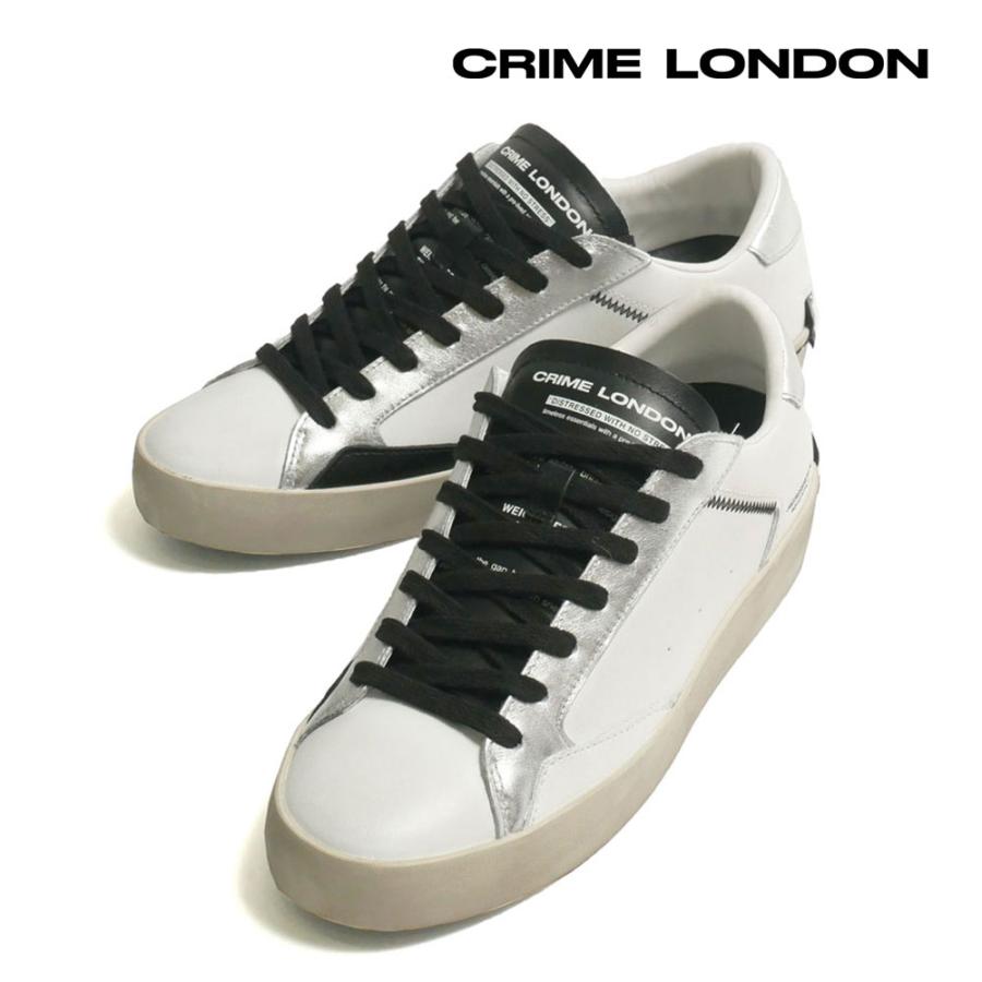CRIME LONDON クライムロンドン メンズ DISTRESSED スニーカー レザー