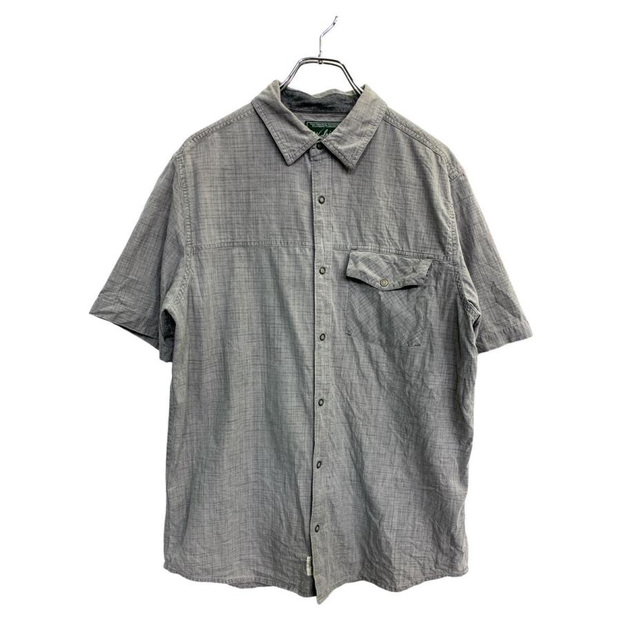 Woolrich 半袖シャツ Lサイズ ウールリッチ スナップボタン グレー
