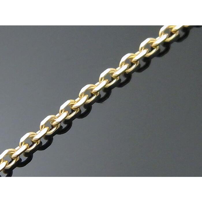 K10 イエローゴールド メンズ カット アズキ チェーン 2mm幅 50cm 10