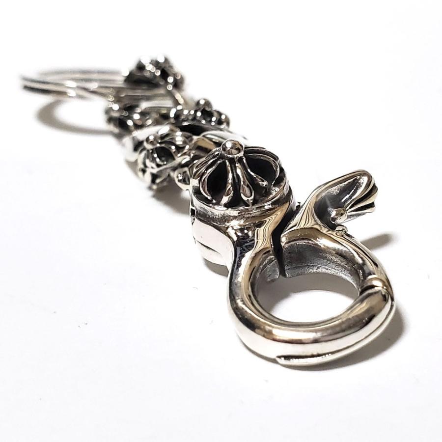 シルバー925 / キーリング フローラルクロス レバーナスカン カラビナ