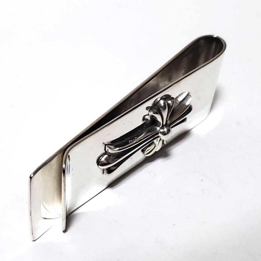 マネークリップ/札挟み シルバー925 68mm フローラルクロス紋章 大型