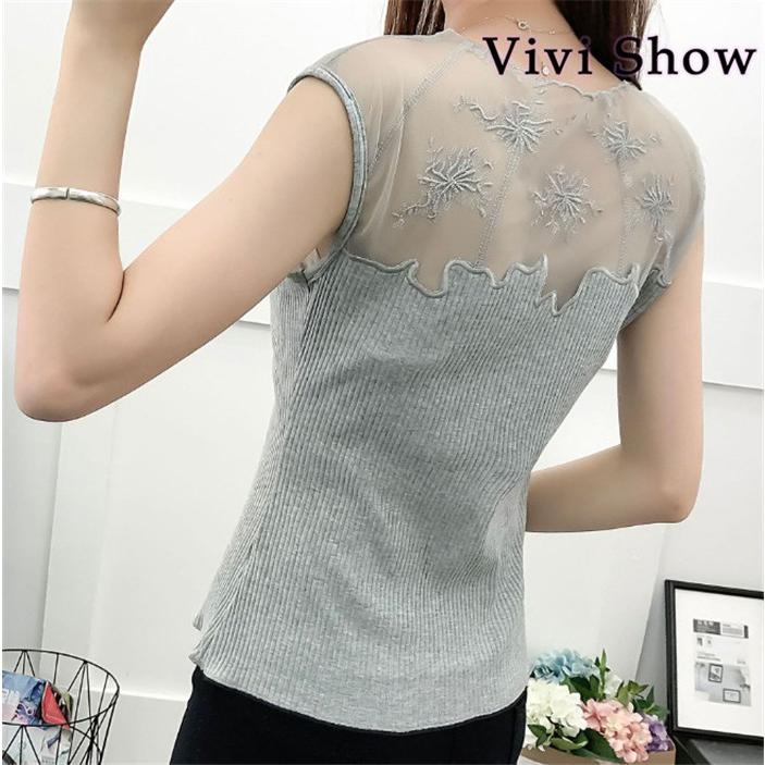 レディースタンクトップシースルートップスノースリーブトップス上品