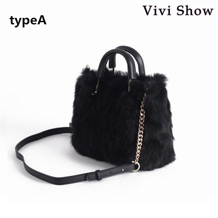 ファーバッグ ハンドバッグ ショルダーバッグ レディース 2way