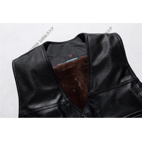 裏ボア 革ベスト メンズ レザーベスト ジレ ビジネス用 皮ジレー 紳士