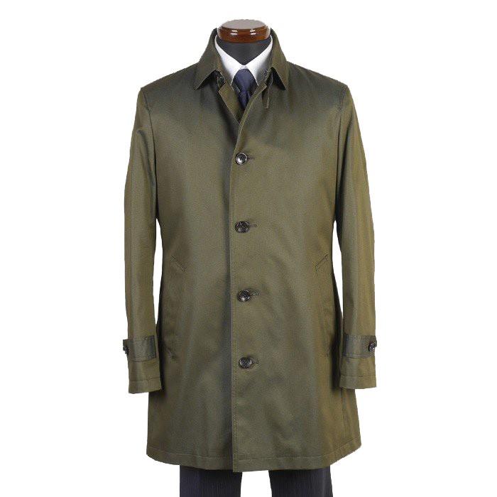 M L LL コットンツイル ステンカラー コート メンズ汚れに強い撥水加工