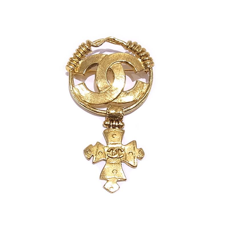 CHANEL（シャネル） ブローチ クロス ゴールド ファッション ココ