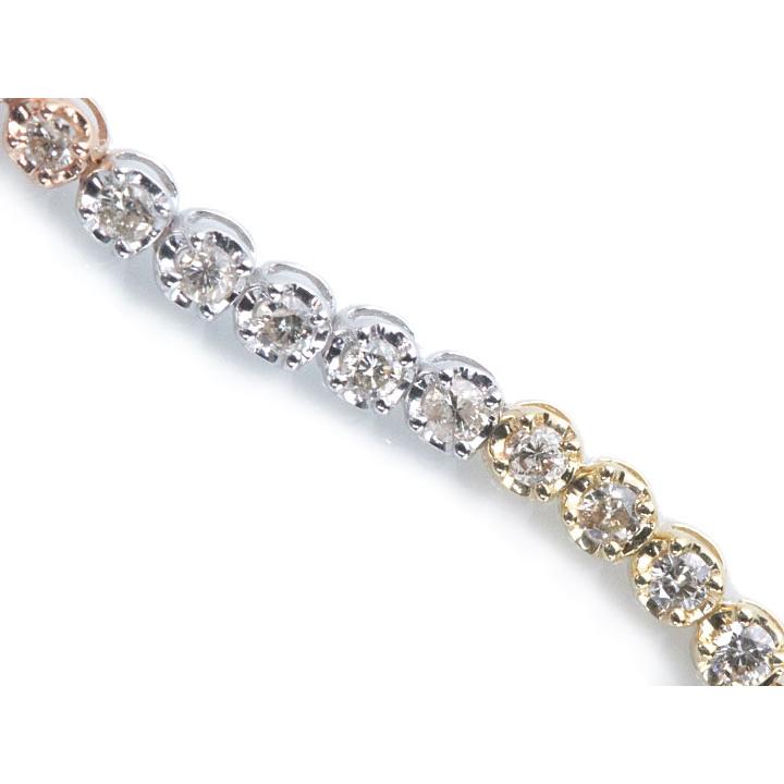 ダイヤモンド 合計1カラット 1ct スリーカラーゴールド K18イエロー