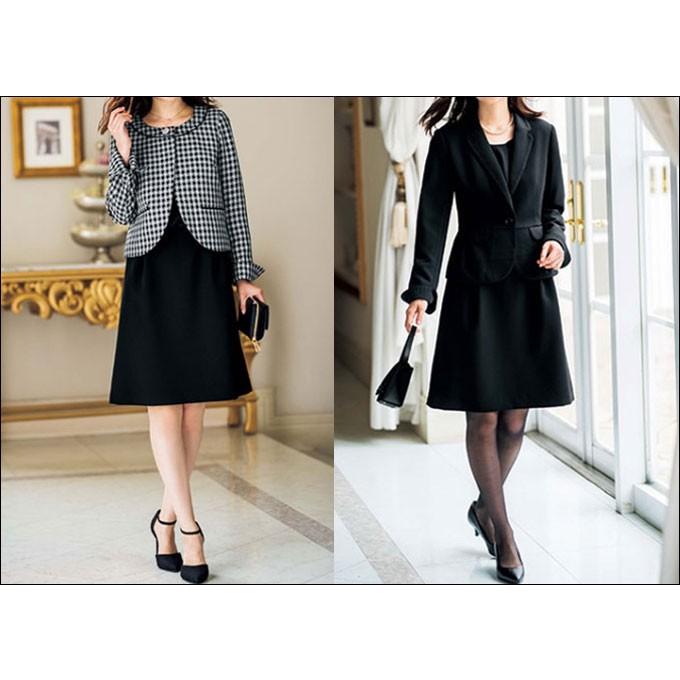 チェック柄ジャケット 黒ジャケット ワンピース 3点セット 卒業式