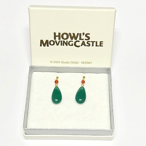 ジブリグッズ ハウルの動く城 ピアス グリーンアゲートxSilver925