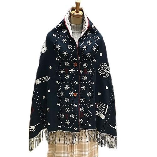 ジブリグッズ 魔女の宅急便 ボタン付きストール 雪の降る街