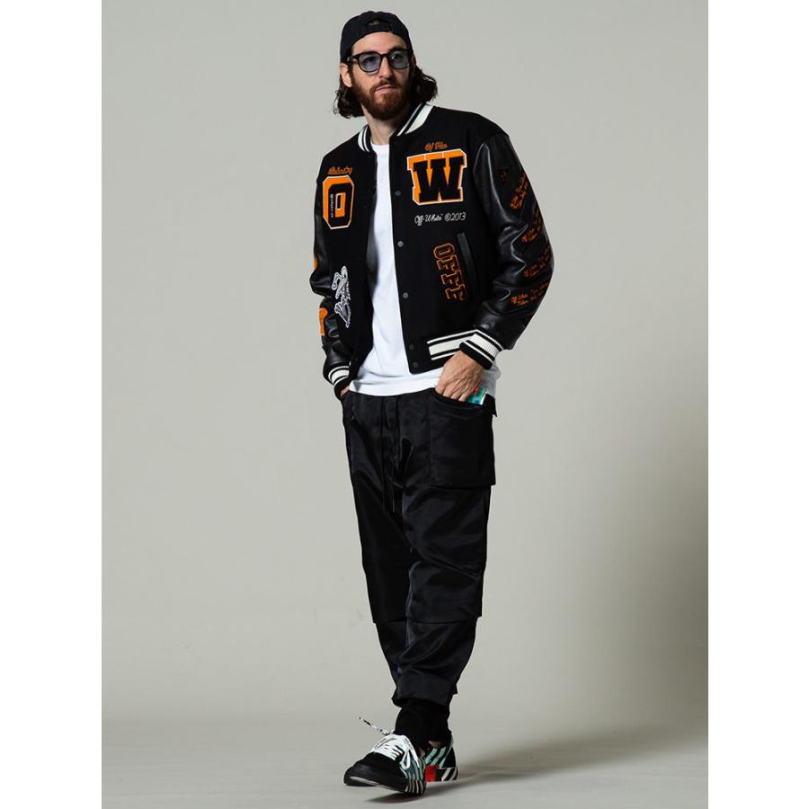 off white（オフホワイト） OFF-WHITE レザー ウール メルトン