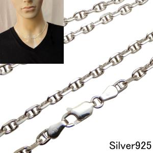 チェーン ネックレス メンズ シルバー925 3mm 50cm アンカーチェーン船