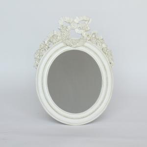 壁掛け鏡 おしゃれ ウォールミラー ロココ調 姫系 アイボリー ホワイト
