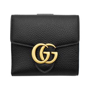 GUCCI（グッチ） 三つ折り財布 レディース GGマーモント ブラック