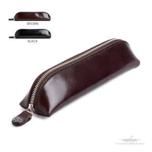 FUNNY公式ストア ピー・ケース シュリンク レザー ブルー グレー ペン