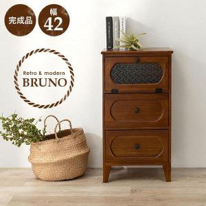 HAGiHARA（萩原） チェスト 木製 おしゃれ レトロ 完成品 4段 42