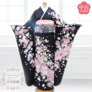 振袖 正絹 中古 ランクA 東雲色 宝花熨斗 お仕立て上がり 単品 成人式