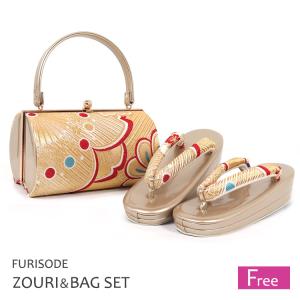 紗織 振袖用 草履バッグセット Lサイズ 結婚式 成人式 卒業式 草履