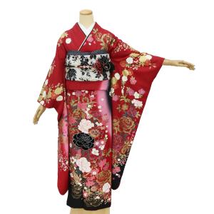 振袖 正絹 中古 ランクA 白 生成り ピンク 桜 お仕立て上がり 単品