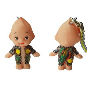 キユーピー 刺青キューピーストラップ/表双龍/裏龍 : 名入れストラップ