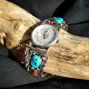 インディアンジュエリー バングルウォッチ ターコイズ シルバー925