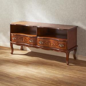 ロココ調 テレビボード 140cm クラック仕上げ テレビ台 ローボード 白