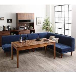 ダイニングテーブルセット 6人用 L字 椅子 伸縮 伸長 5点 (机+2Px2+