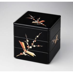 和食器 会津漆器 お重 木製 6.0寸 三段重箱 漆塗り やぶこうじ 溜内朱