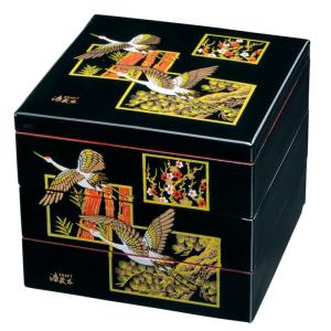 和食器 会津漆器 会津塗り お重 3段重箱 木製 6.0寸 三段重箱 溜内朱