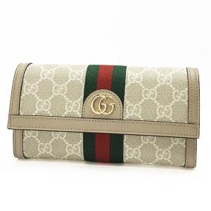 GUCCI（グッチ） 財布 長財布 GGキャンバス レザー 本革 ベージュ