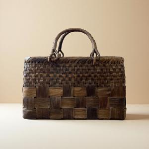 胡桃皮かごバッグ くるみかごバッグ 手作り 籠バッグ 内布付き 和服