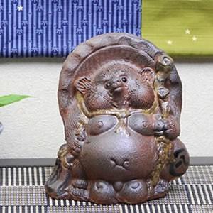信楽焼 6号ひねり狸 たぬき タヌキ 古狸庵 開運 縁起物 可愛い 陶器
