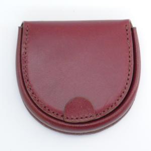 馬蹄型コインケース チョコレート色 小銭入れ コードバン ハンドメイド