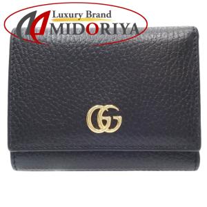 GUCCI（グッチ） 三つ折り財布 レディース GGマーモント ブラック