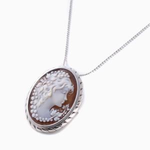 K18 シェルカメオ ブローチ 女性の横顔 中古 D4 : 京都リサイクル王国